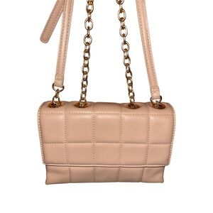 Urban Expressions Beige Quilted Crossbody Bag